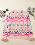 Kayaetta Knit Feather Cuffed Sweater