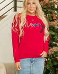 Reagan Tinsel Merry Letter Sweater