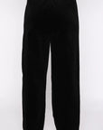 Solid Drawstring Waist Wide Leg Pants