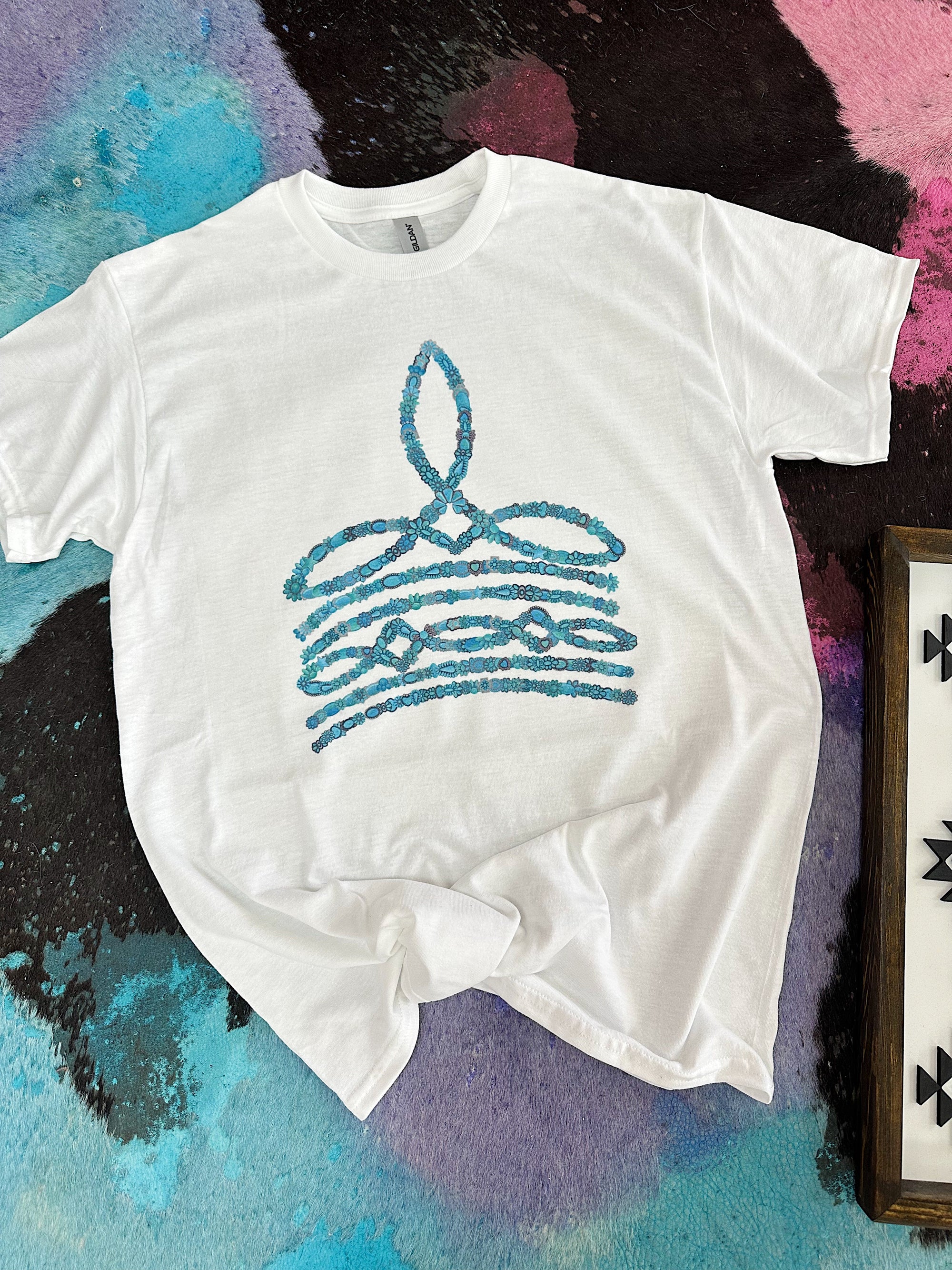 Turquoise Boot Stitch TEE or CREWNECK