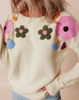 Tiana Pattern Ribbed Edge Sweater
