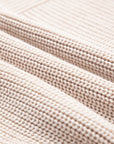 Ribbed Patchwork Textured Knit Puff Sleeve Sweater