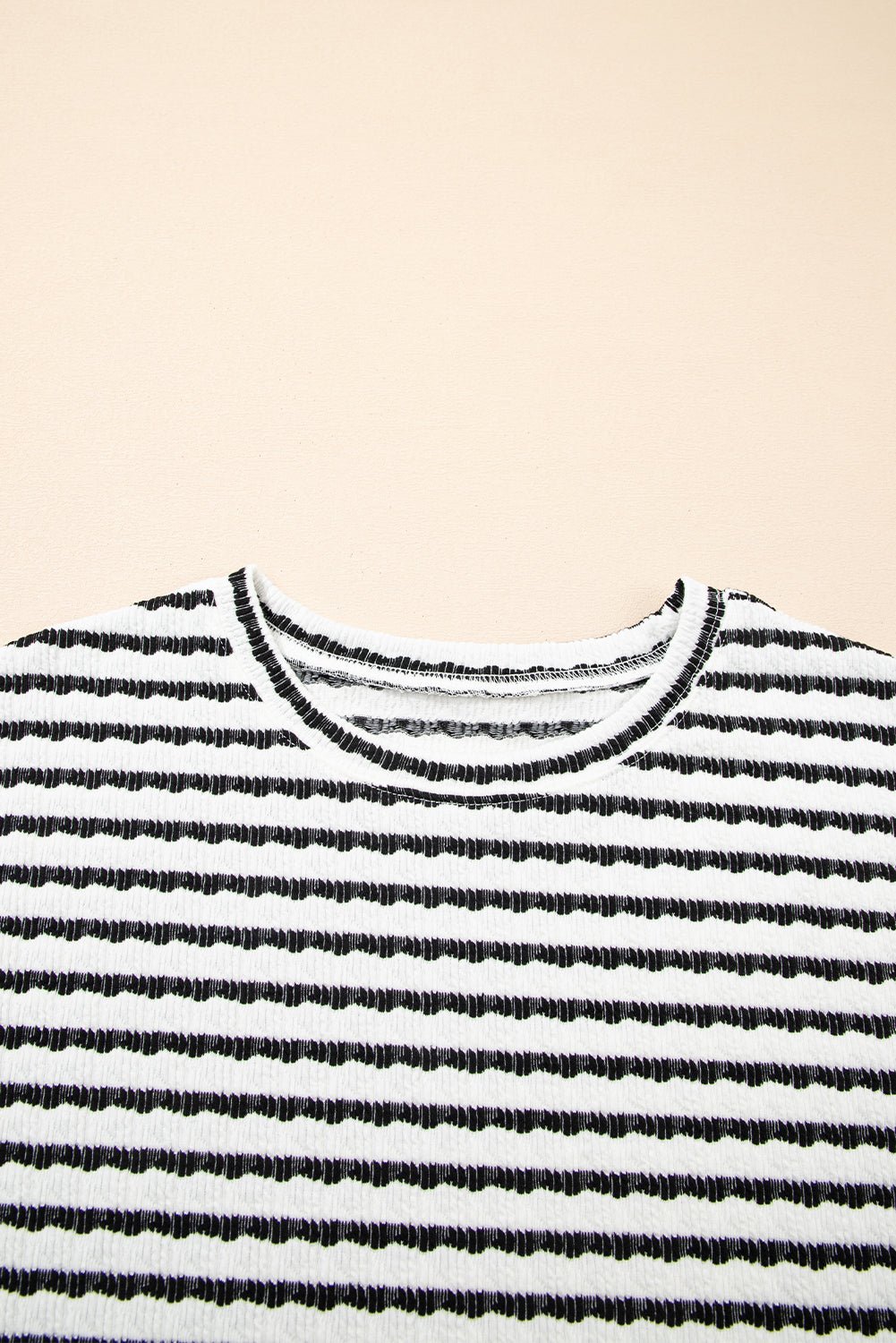 Stripe Knitted Top &amp; Drawstring Shorts Set