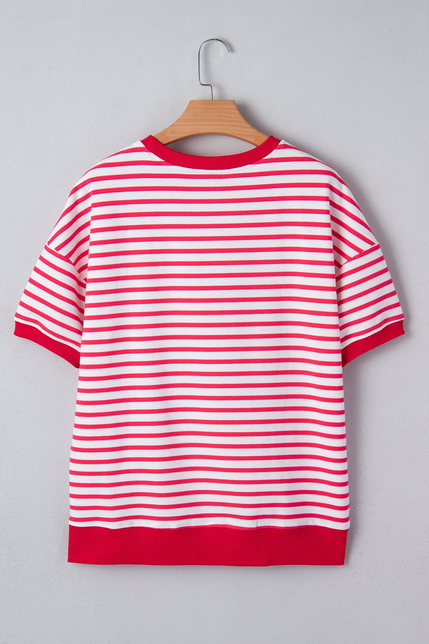 Stripe Drop Shoulder Short Sleeve T-Shirt