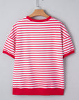Stripe Drop Shoulder Short Sleeve T-Shirt
