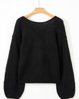 Faye Backless Bubble Sleeve Sweater