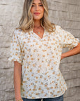 Jaylani Floral Eyelet Puff Sleeve Blouse