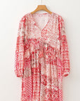Melody Floral Tassel Tie Long Sleeve Mini Dress