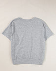 USA Patch Lettering Notch Neck Short Sleeve Tee