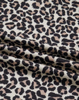 Leopard Stripe Patchwork Zip Collar Mini Dress