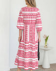 Boho 3/4 Sleeve Maxi Dress