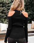 Bailey Ribbed Knit Cold Shoulder Sweater