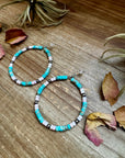 Turquoise Variscite & Pink Conch Hoop Earrings –  Exclusive Bijoux FAB Design