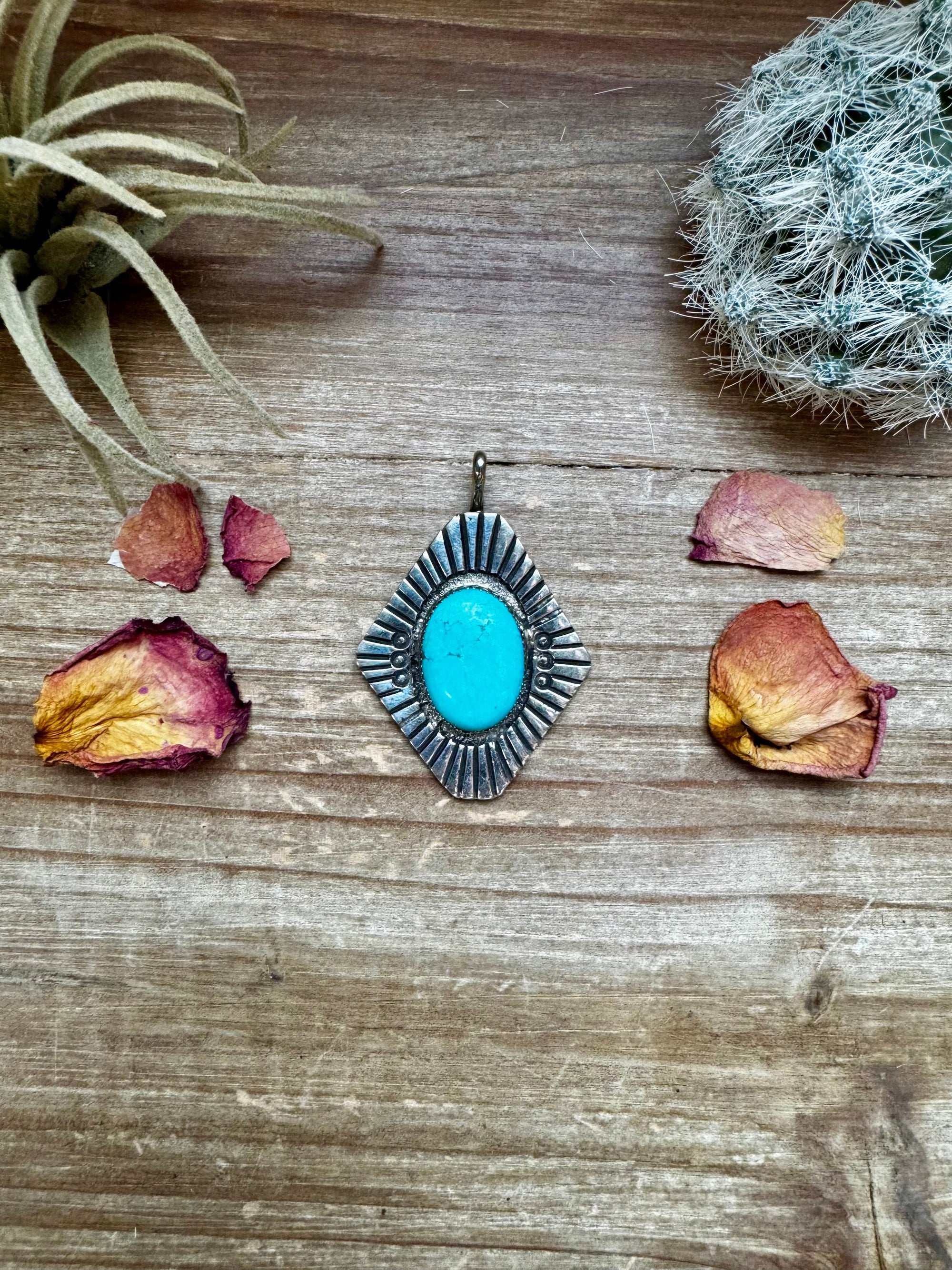 Big Pendant -Turquoise &amp; Sterling Silver