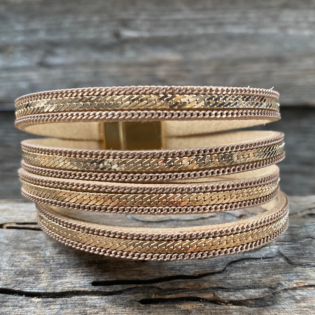 Wide Gold Link Chain Fashion Bracelet XI120