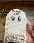 Stud earrings violet rose