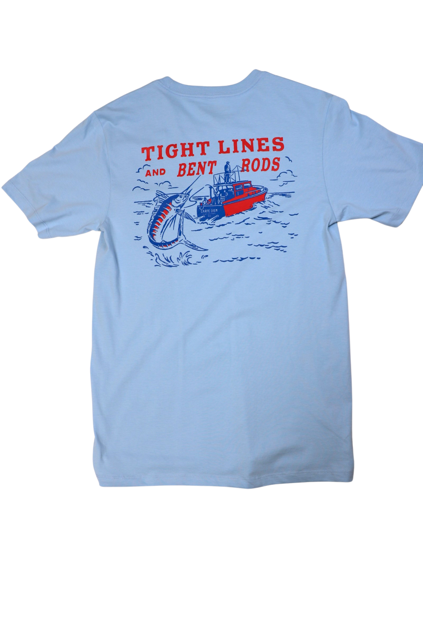 Tight Lines &amp; Bent Rods Pocket T-Shirt - Chambray