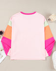 Colorblock Patchwork Long Sleeve Top