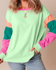 Colorblock Patchwork Long Sleeve Top