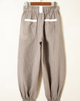 Stripe Drawstring Cargo Pocket Jogger Pants