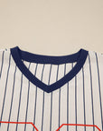 88 LOS ANGELES Stripe Lace Patchwork Top