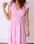 Treasure Flare Tiered Midi Dress