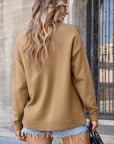 Solid Front Center Seam Drop Shoulder Sweater