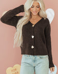 Kassidy Heart Metal Cardigan Sweater