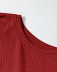 Textured Top and Pants Set