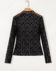 Floral Sheer Lace Long Sleeve Top