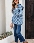 Taracella Checkerboard Zipped Kangaroo Hoodie