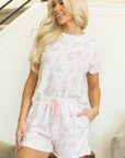 Nevaeh Floral Lettuce Trim Tee