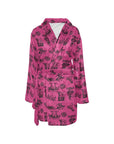 Baha Ranch Pink Cowboy Print Western Bath Robe