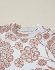 Floral Mesh Thumbhole Long Sleeve Top