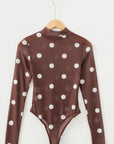 Polka Dot Mesh Long Sleeve Bodysuit
