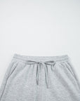 Solid Quarter-Zip Top and Drawstring Pants Set