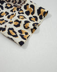 Leopard Patchwork 3/4 Sleeve Buttoned Shirt