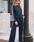 Varsity Stripe Crewneck Pullover & Sweatpants Set