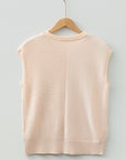 Solid Knit Patch Pocket Crewneck Sweater