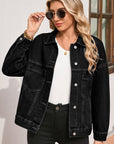 Stripe Denim Chest Pocket Oversize Jacket