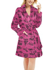 Baha Ranch Pink Cowboy Print Western Bath Robe