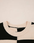 Stripe Knit Colorblock Sweater Mini Dress