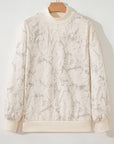 Camo Mock Neck Baggy Sweatshirt