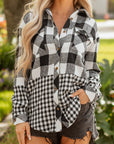 Cecelia Patchwork Drawstring Hooded Shacket
