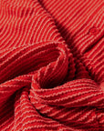 Corded Knit Half-Button Collared Top