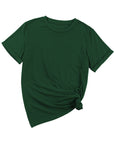 Solid Short Sleeve Crew Neck Tee