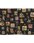 Vintage Cowboy Collage Western Curtains 28" x 40" Made in America