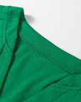 Solid V-Neck Button Long Sleeve Top