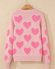 Cali Heart Jacquard Knit Sweater