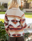 Western Aztec Corduroy Patchwork Pocketed Shacket